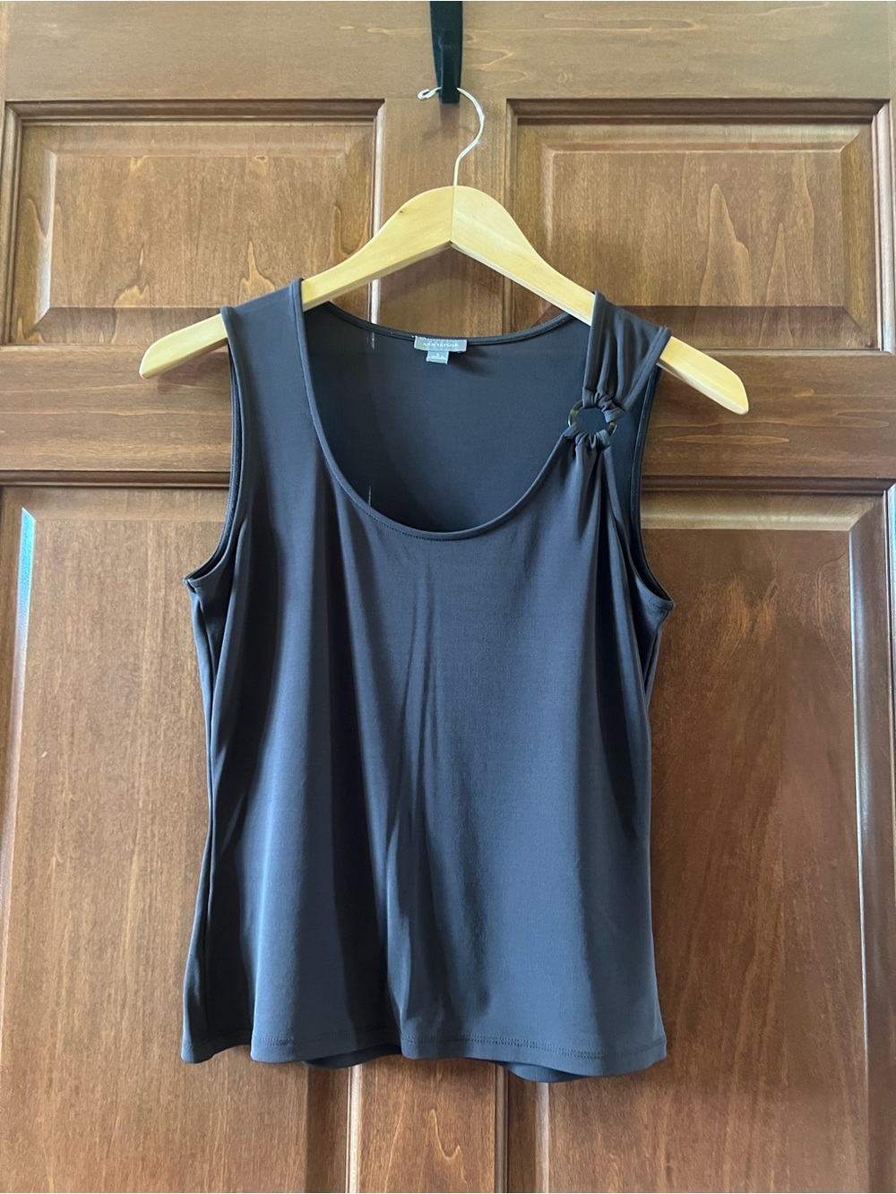 Ann Taylor Top Sleeveless Tank with Shoulder Ring Accent Chocolate Brown Size S